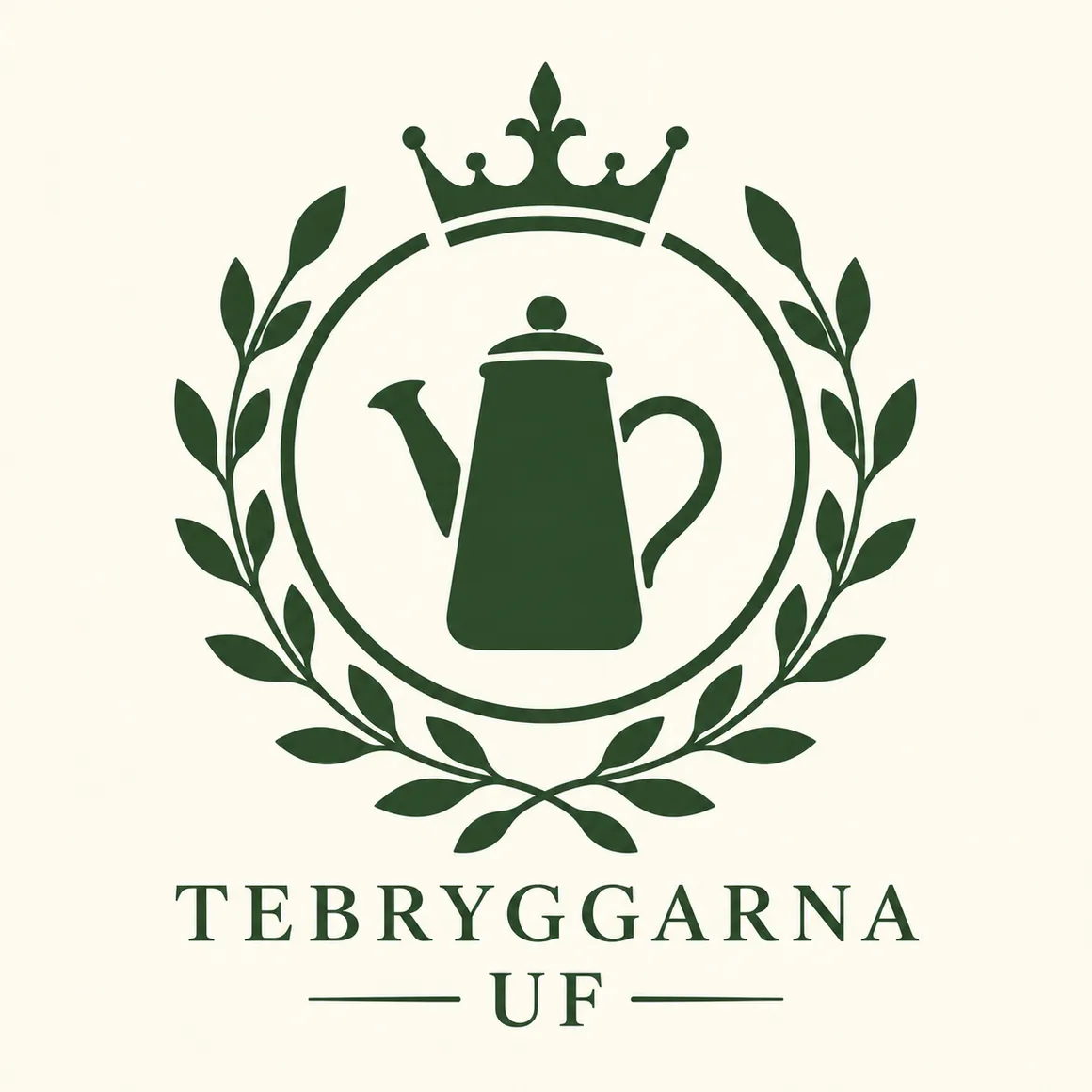 Tebryggarna UF – en tekanna med krona och bladkrans